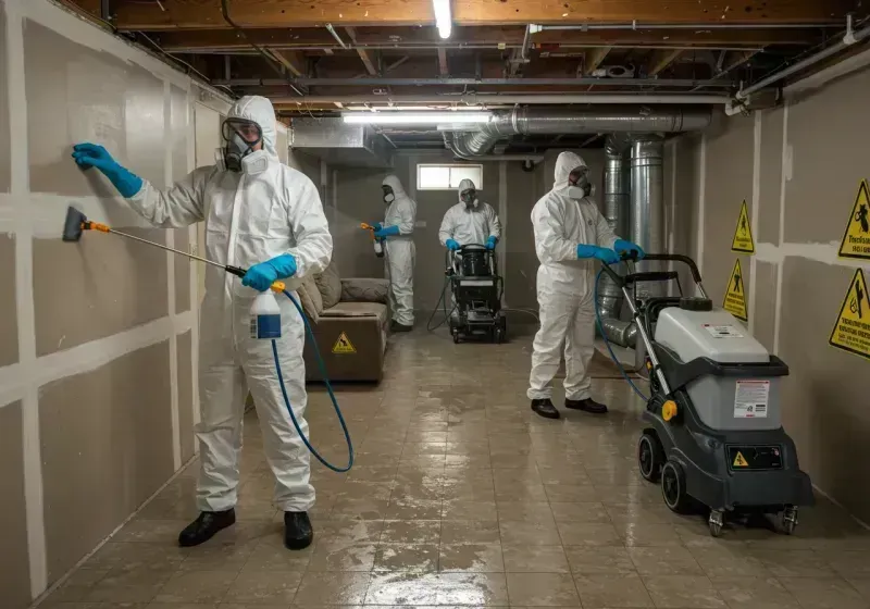 Basement Moisture Removal and Structural Drying process in La Grange, KY